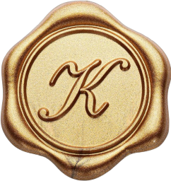 Tampon de cire doré avec l'inscription K